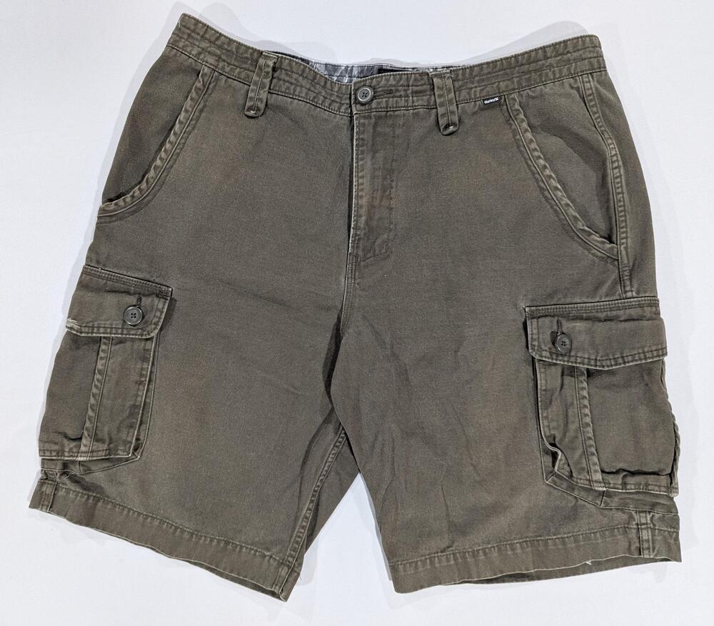 Hurley Shorts Mens 38 Gray Canvas Cargo 11 Inseam Cotton Utility Casual Wear